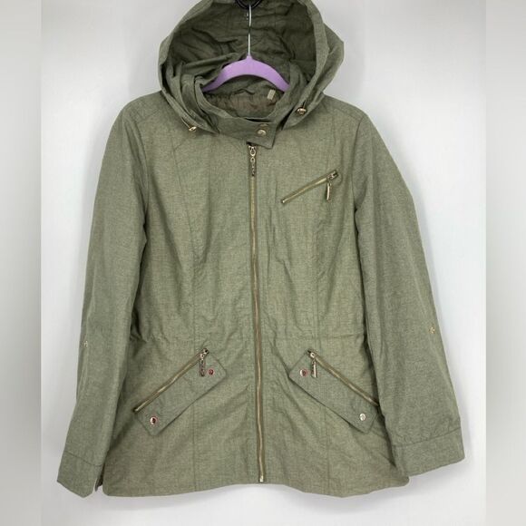 Ellen Tracy Water Repellent Hooded Anorak Jacket M - Picture 9 of 12